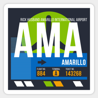 Amarillo (AMA) Airport // Retro Sunset Baggage Tag Sticker